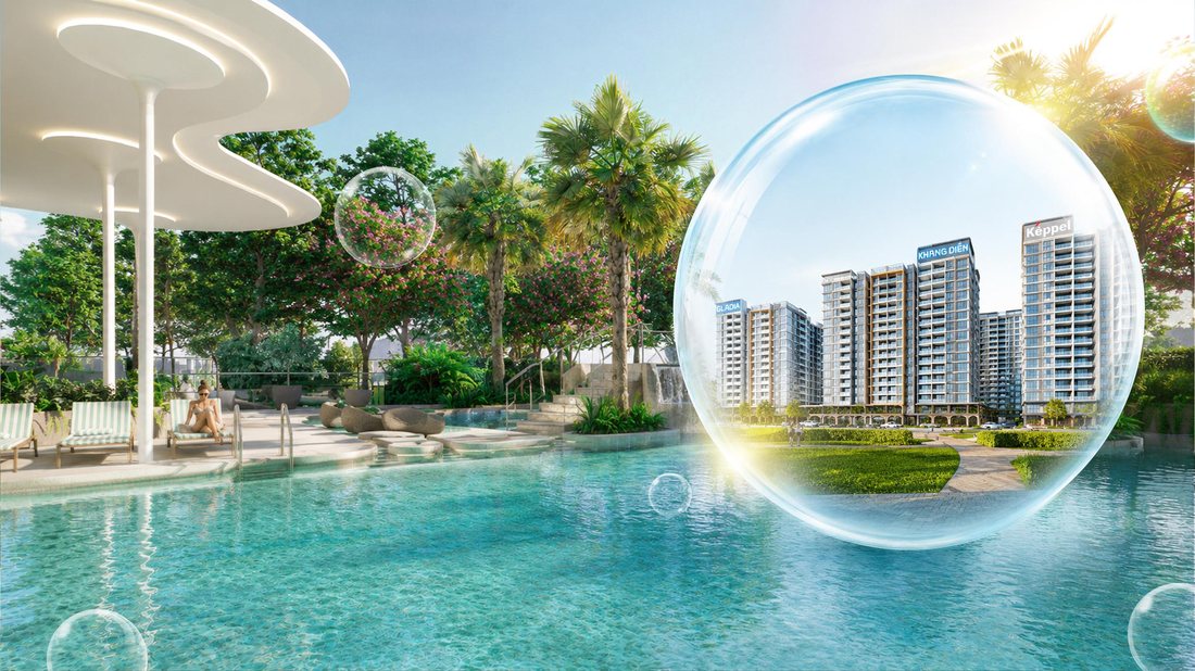 Hồ bơi và cảnh quan tháp Gladia Heights
