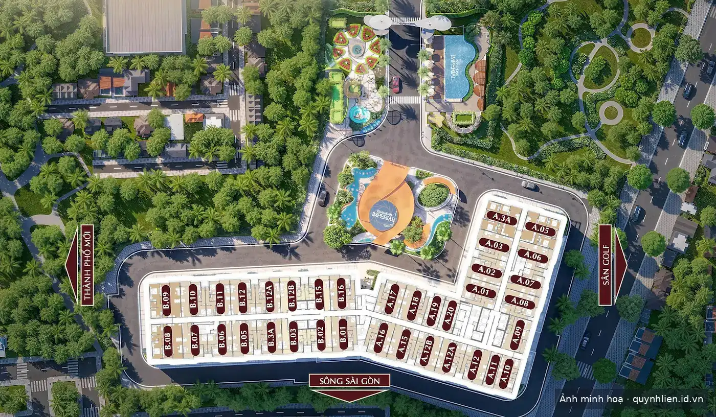 Mặt bằng tổng thể đánh dấu vị trí từng căn hộ Khải Hoàn Imperial
